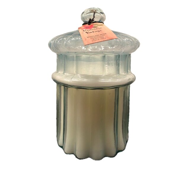 Scented Candle Vintage Glass Jar "Primrose Vintage" Woodland Musk Soy Wax Candle - Picture 1 of 9